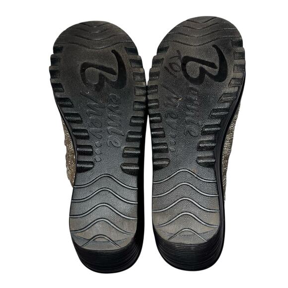 Bernie Mev BM Mary Jane Wedge Shoes Size 38 (US 7.5-8) Metallic Bronze Stretch - Picture 7 of 10